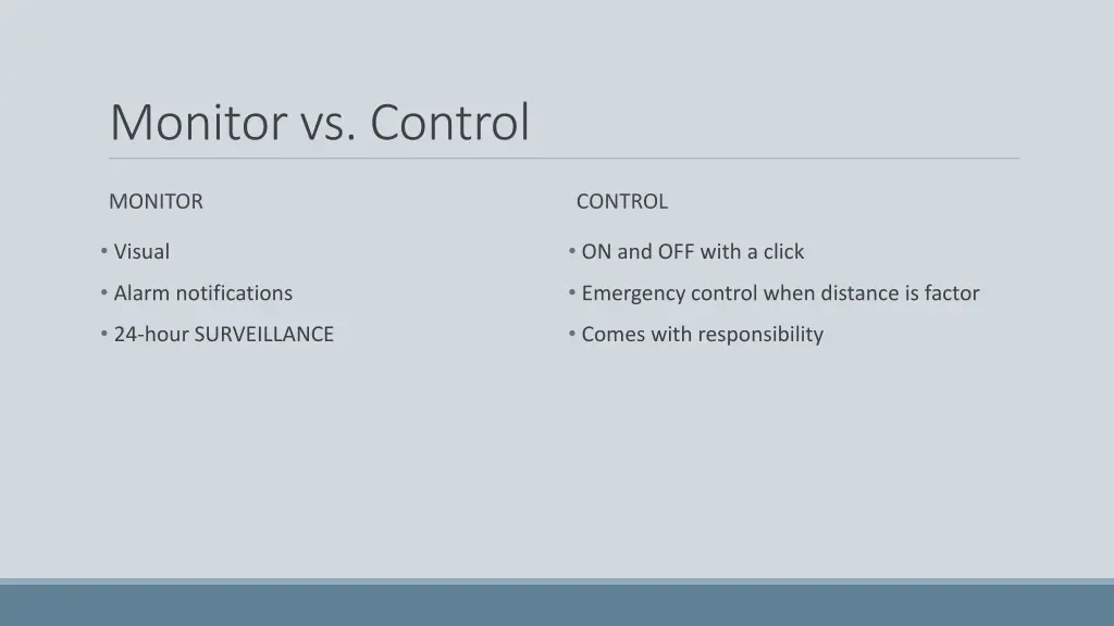 monitor vs control