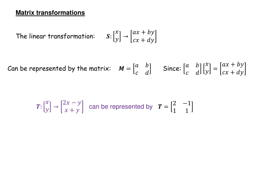 matrix transformations