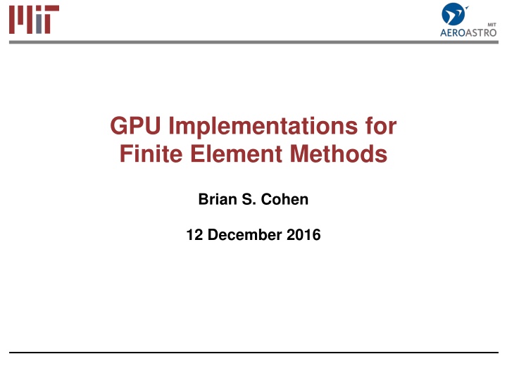 gpu implementations for finite element methods