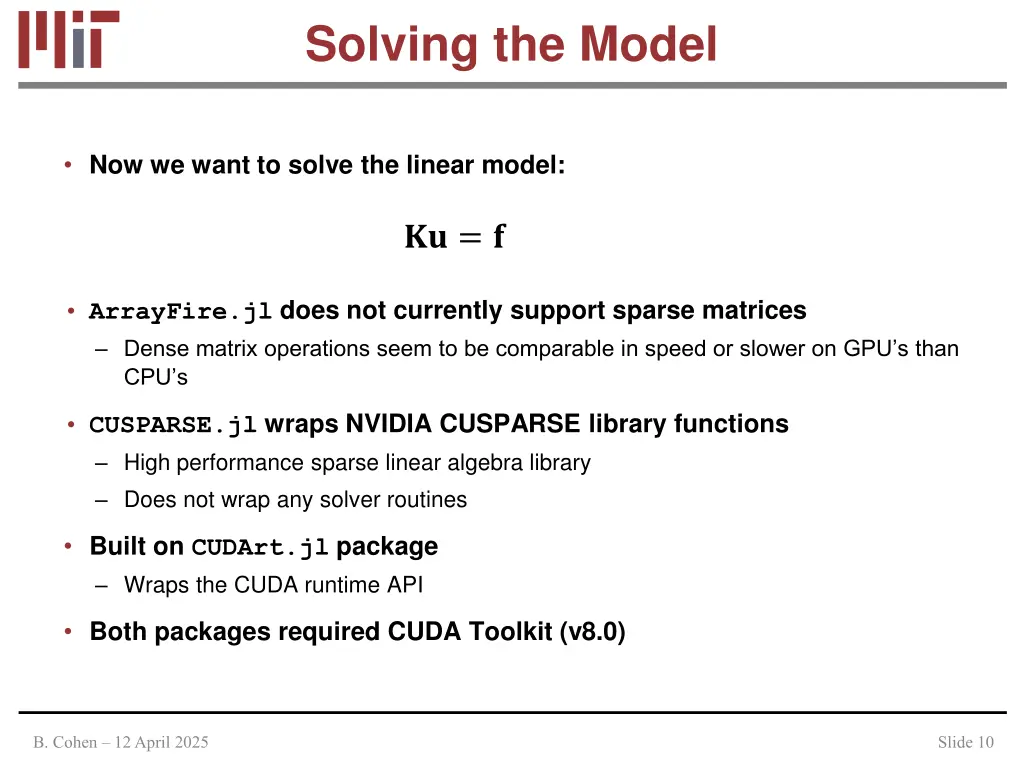 solving the model