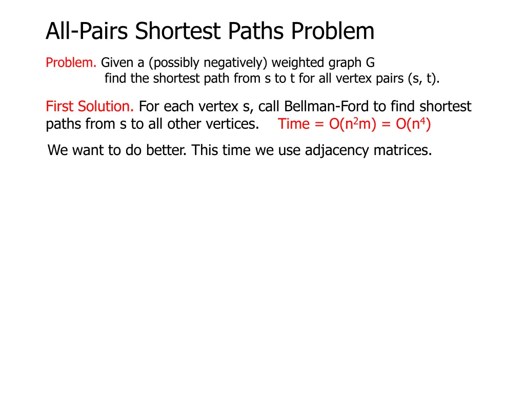 all pairs shortest paths problem 2