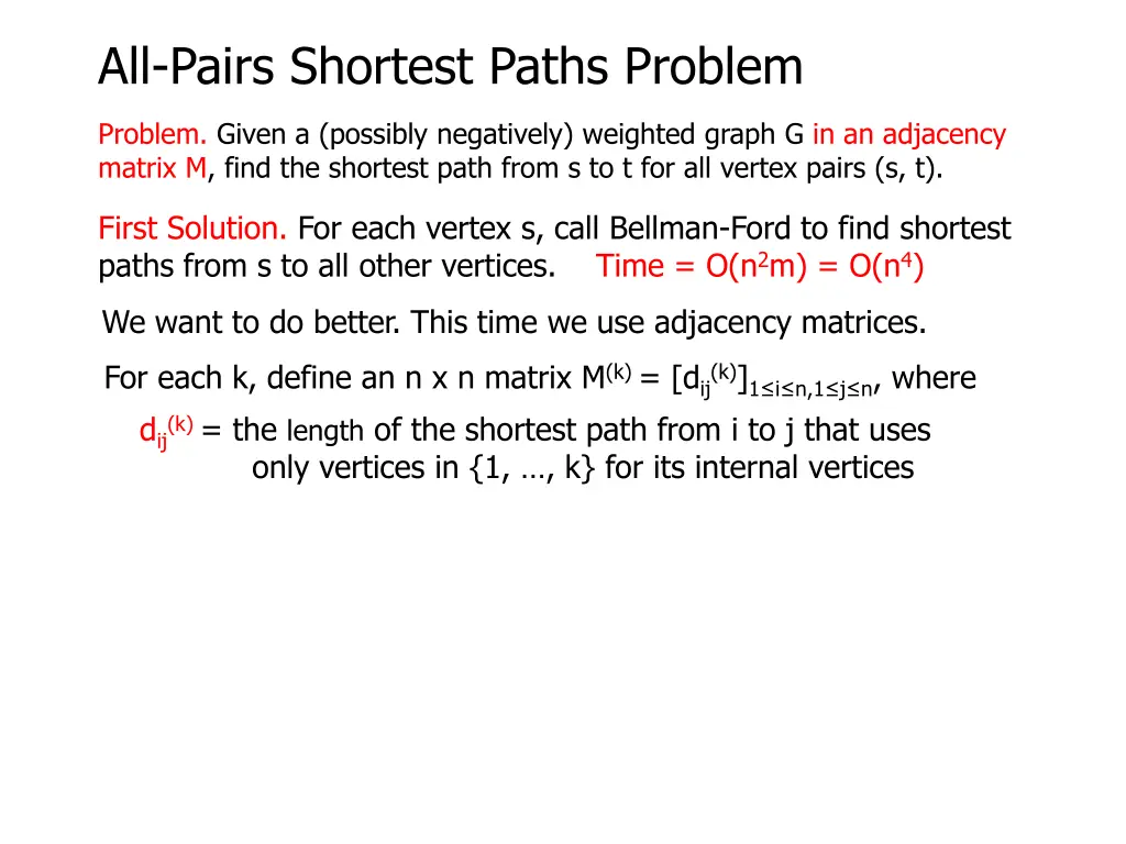 all pairs shortest paths problem 4