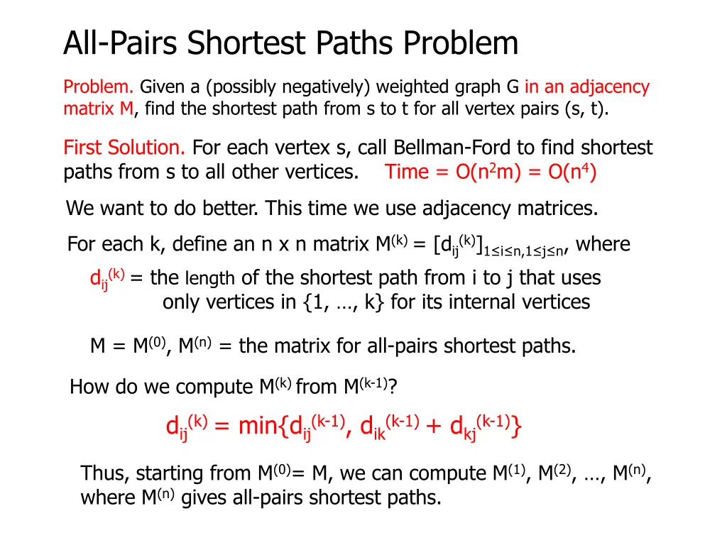 all pairs shortest paths problem 7