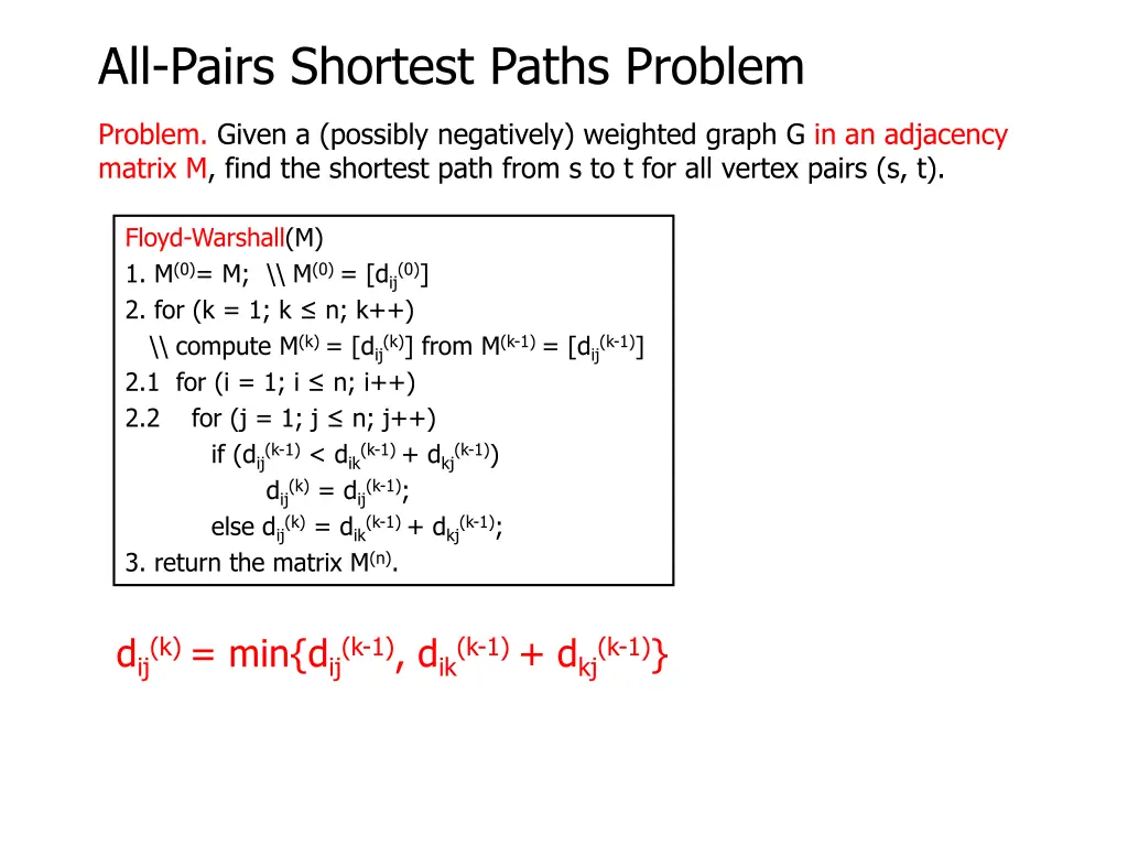 all pairs shortest paths problem 8