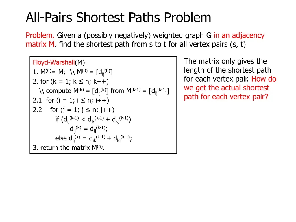 all pairs shortest paths problem 9