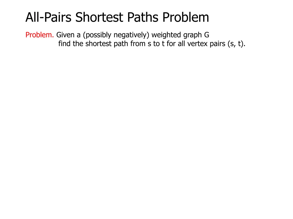 all pairs shortest paths problem