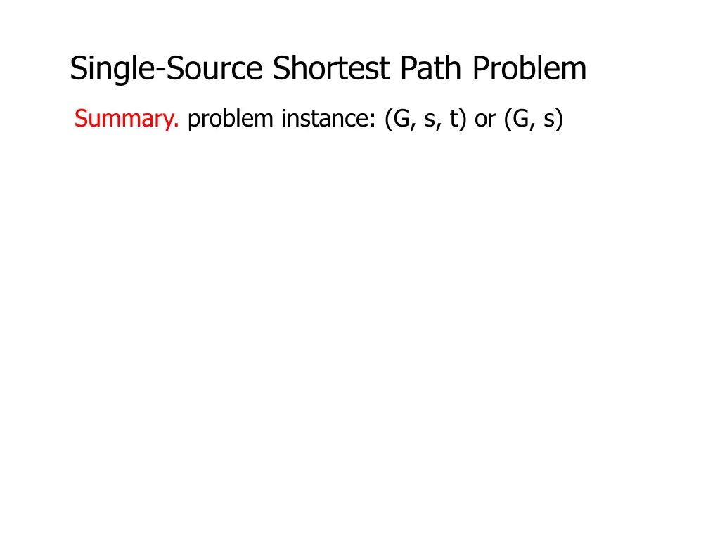 single source shortest path problem