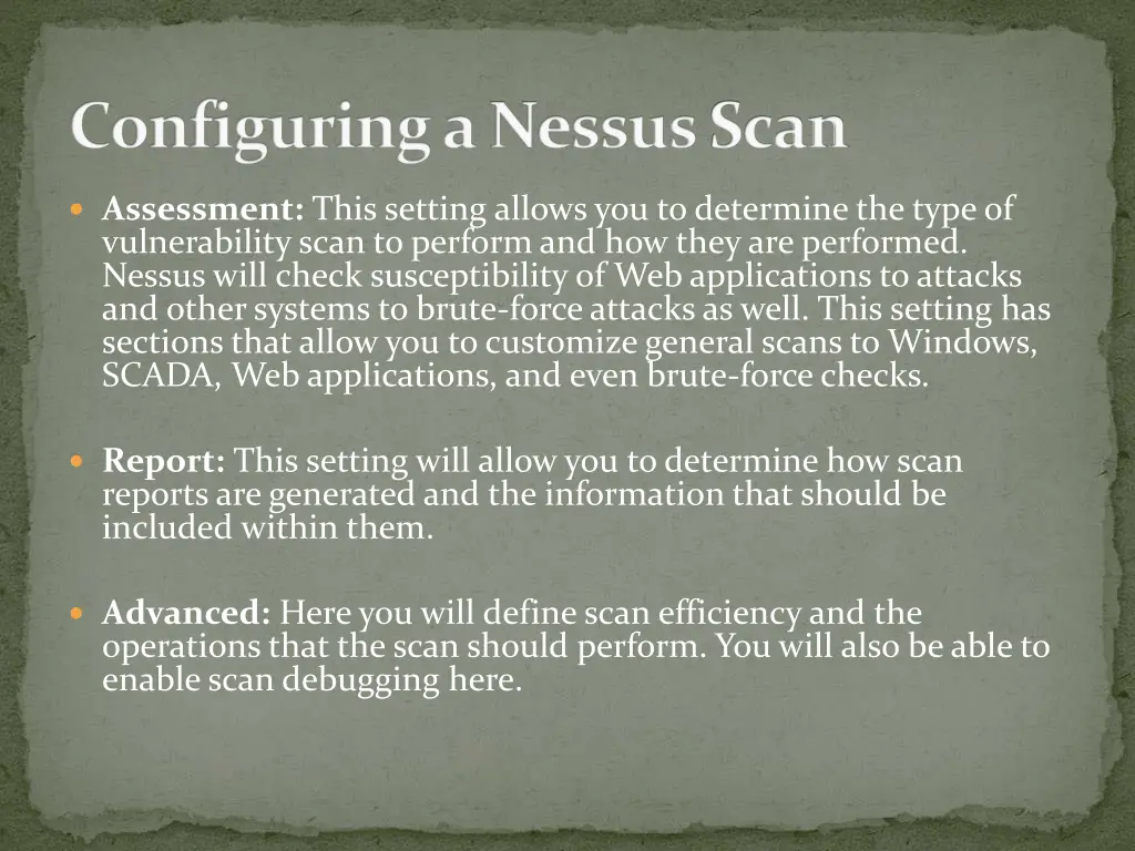 configuring a nessusscan 1