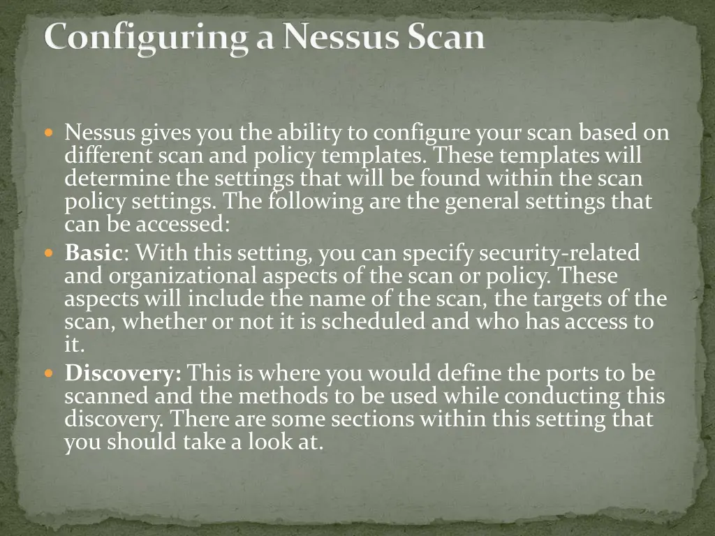 configuring a nessusscan