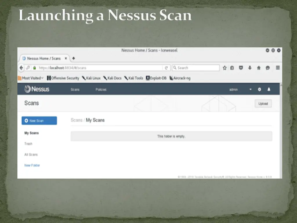 launching a nessusscan