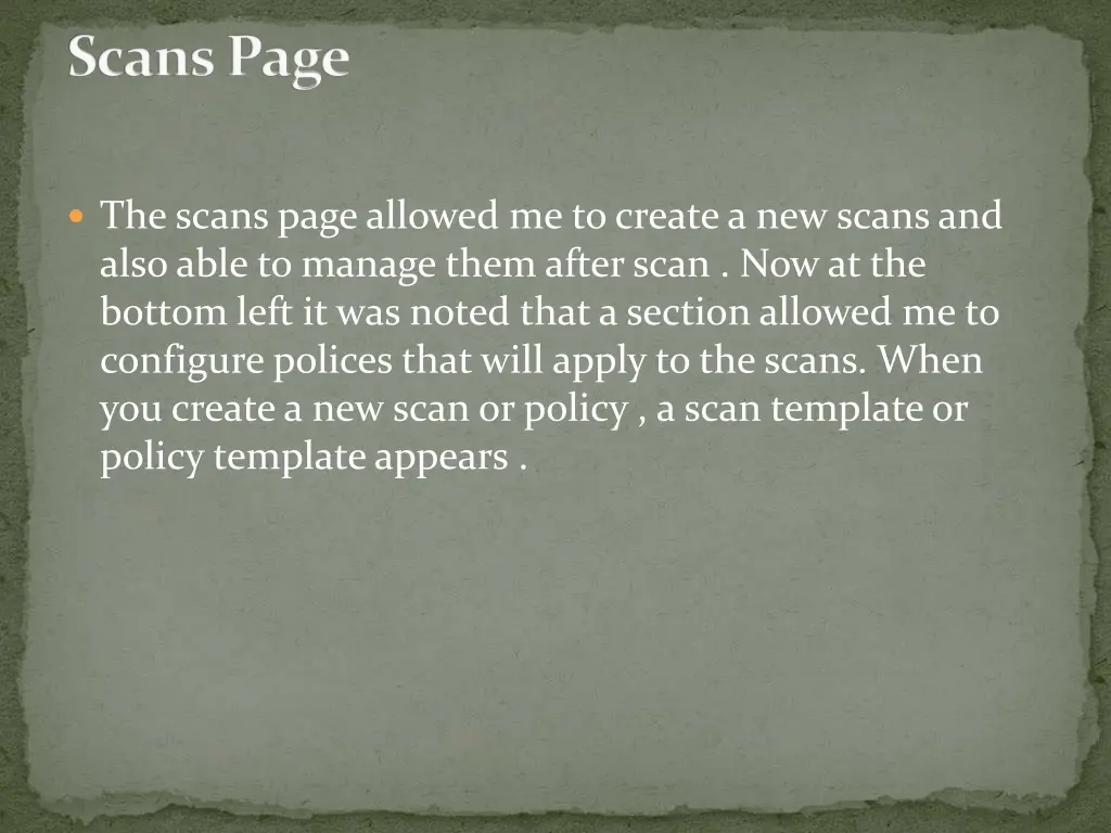 scans page