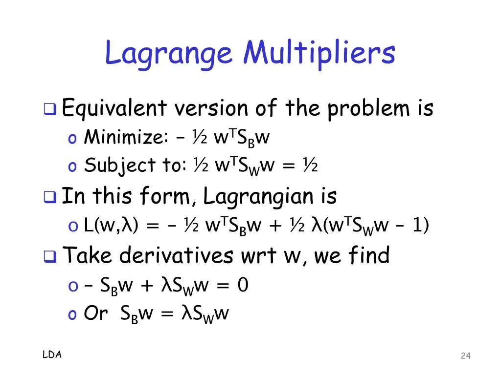 lagrange multipliers 1