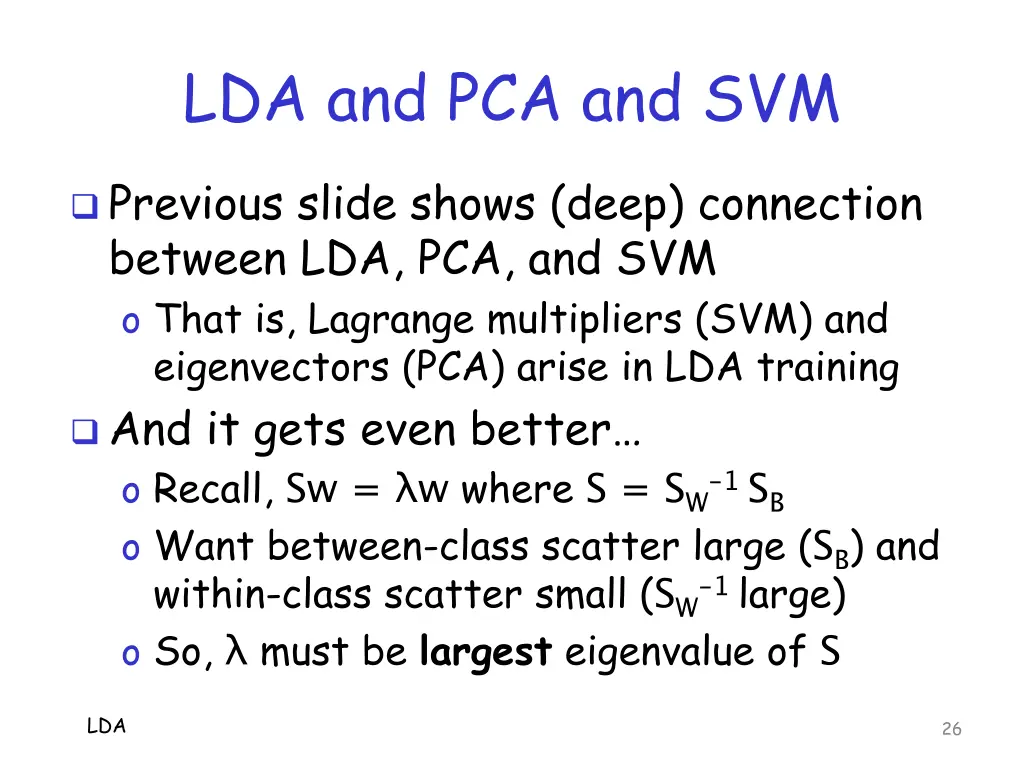 lda and pca and svm