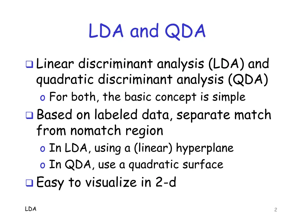 lda and qda