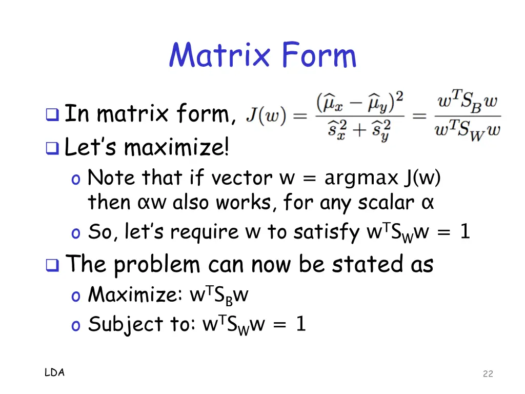 matrix form 1