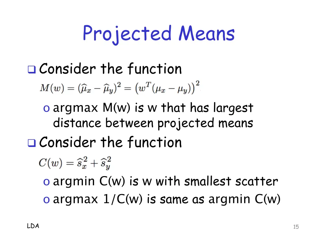 projected means