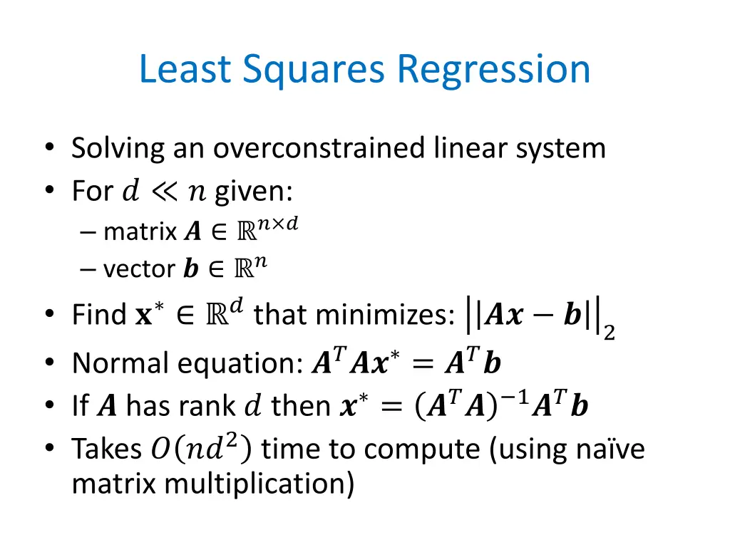 least squares regression