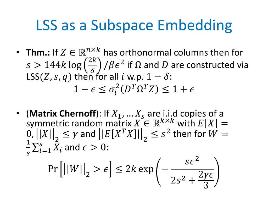 lss as a subspace embedding