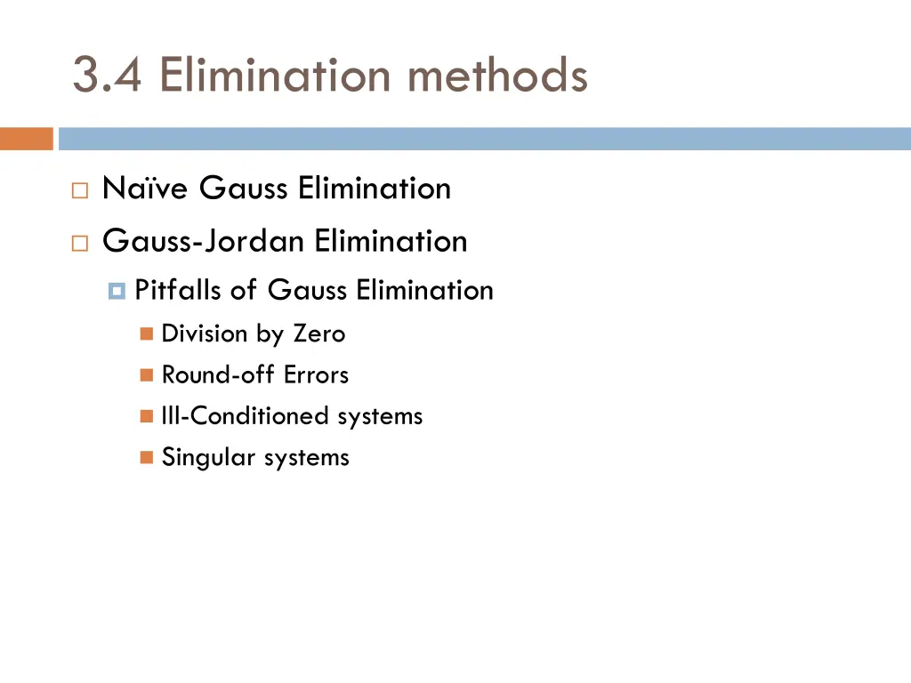 3 4 elimination methods