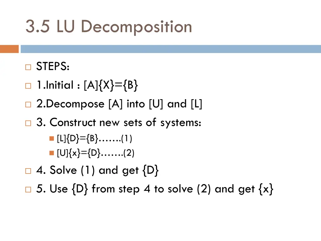 3 5 lu decomposition