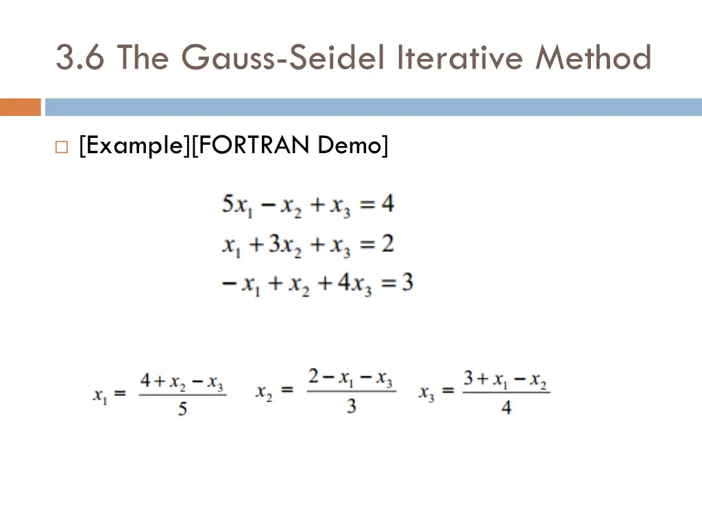 3 6 the gauss seidel iterative method 2