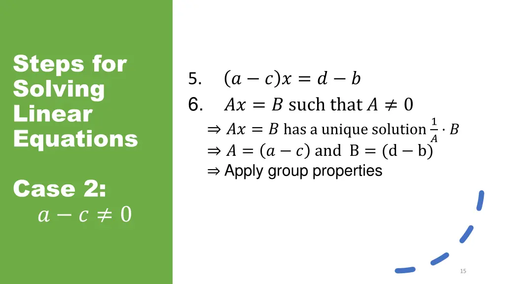 steps for solving linear equations 6
