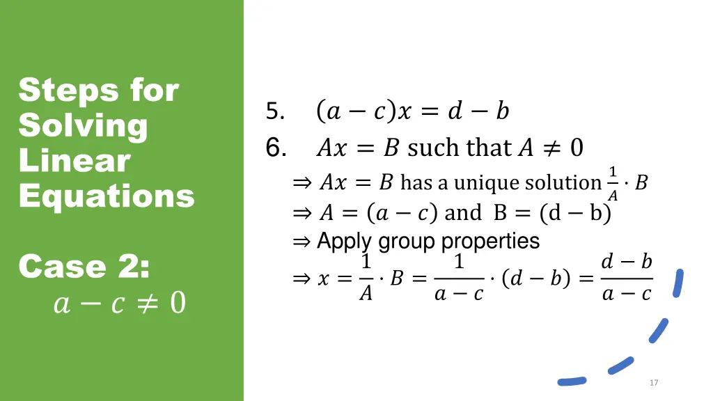 steps for solving linear equations 7