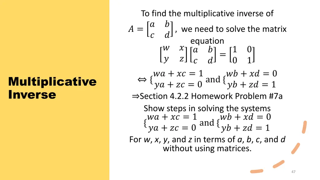 to find the multiplicative inverse of equation 1 2