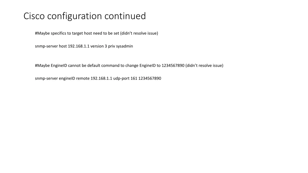 cisco configuration continued