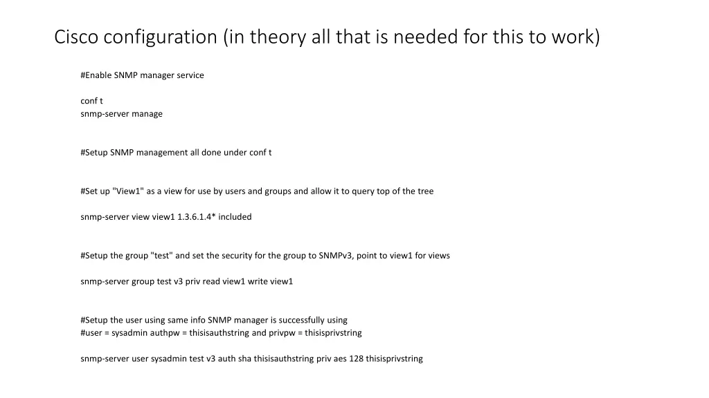 cisco configuration in theory all that is needed