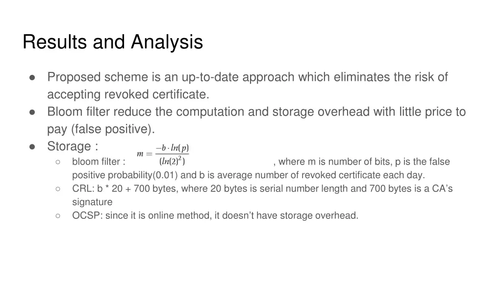 results and analysis