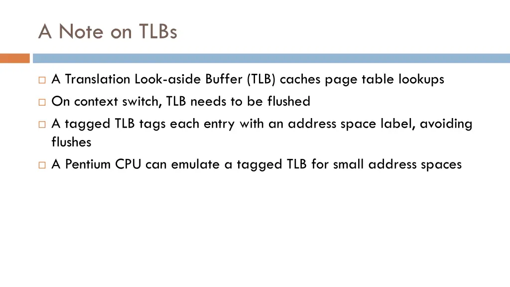 a note on tlbs