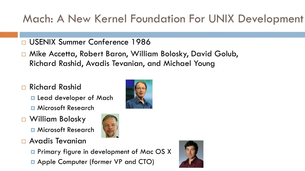mach a new kernel foundation for unix development
