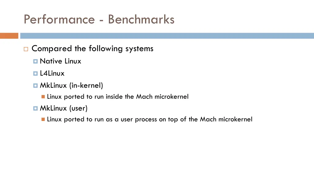 performance benchmarks
