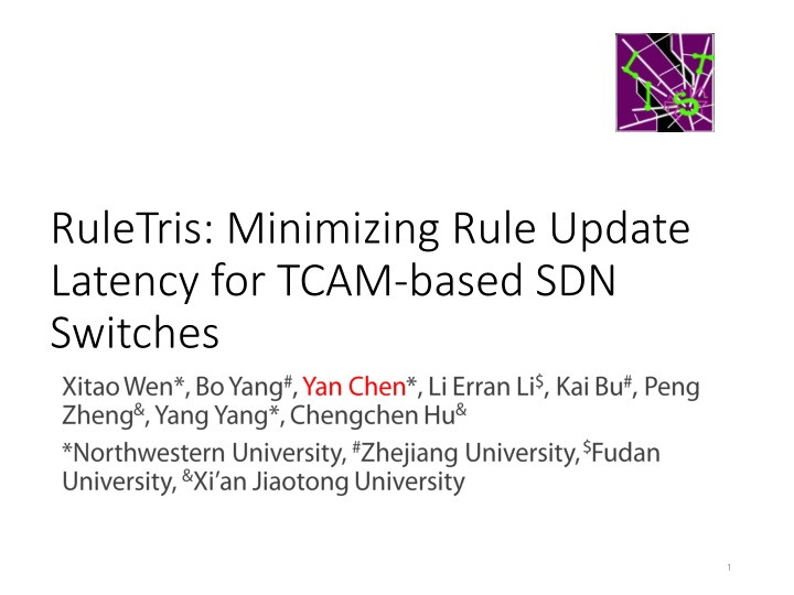 ruletris minimizing rule update latency for tcam