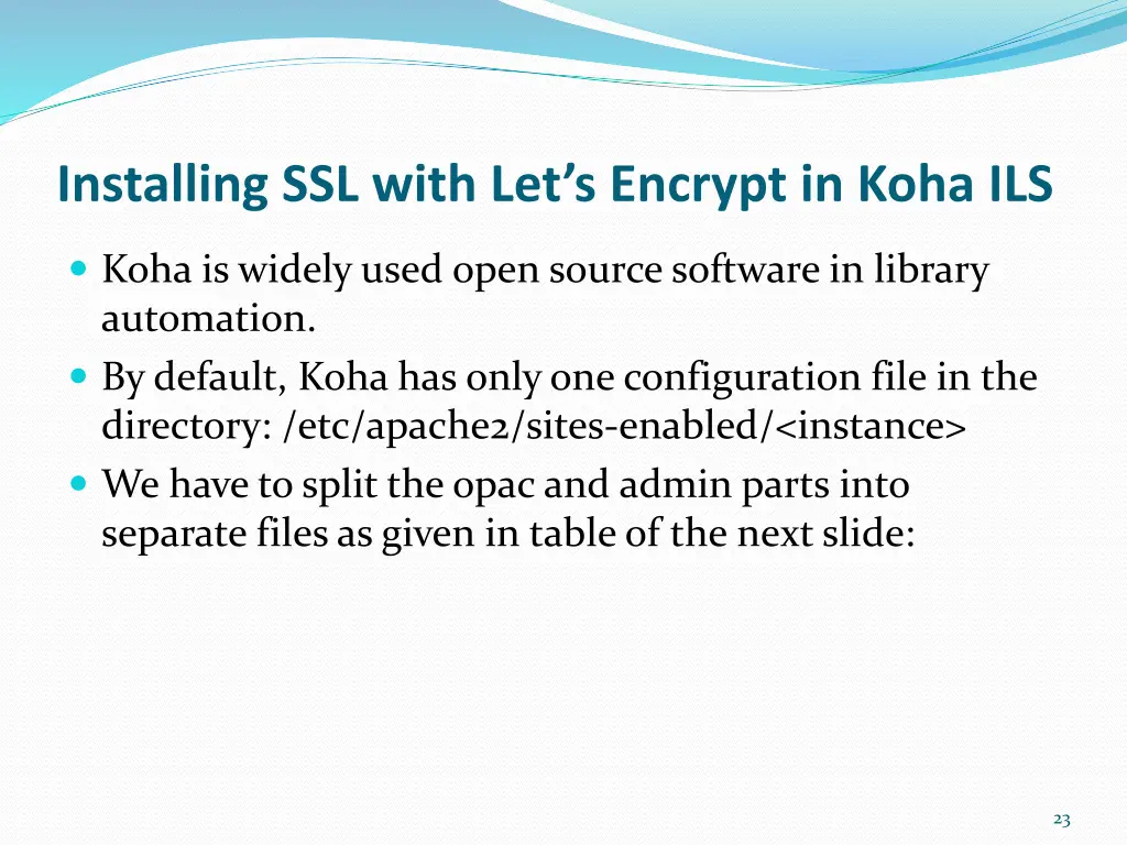 installing ssl with let s encrypt in koha ils