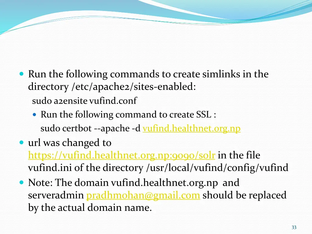 run the following commands to create simlinks