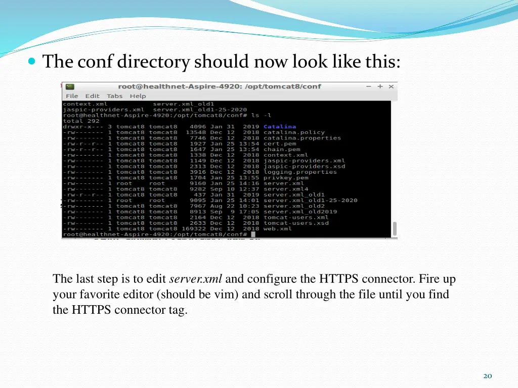 the conf directory should now look like this