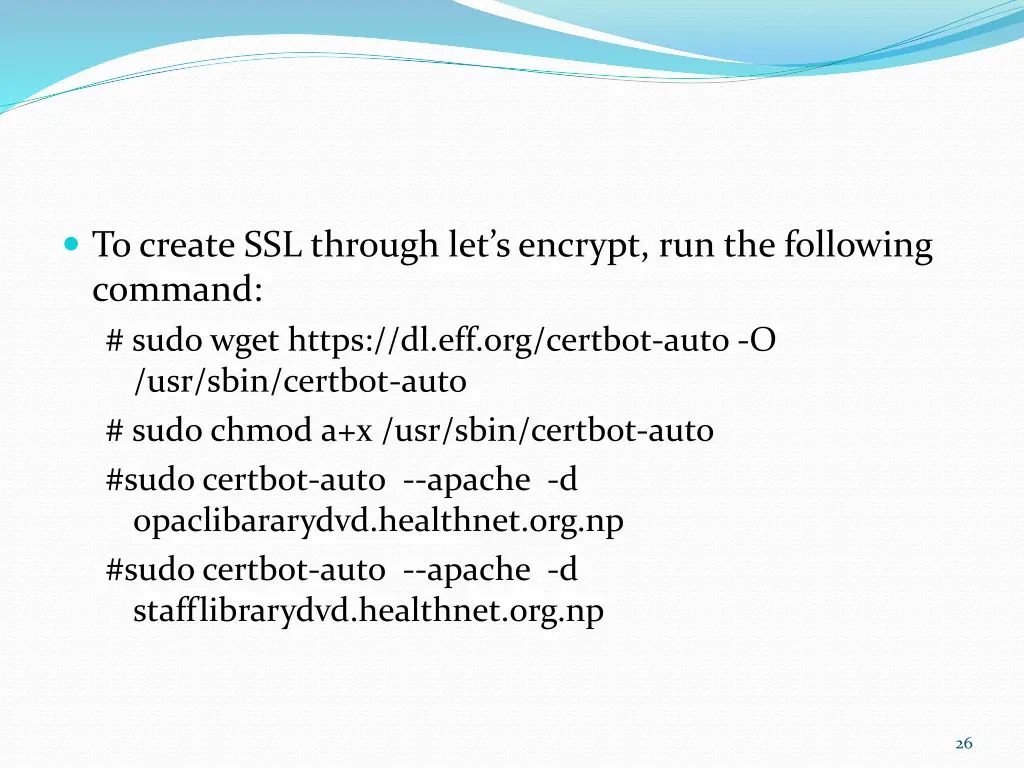 to create ssl through let s encrypt
