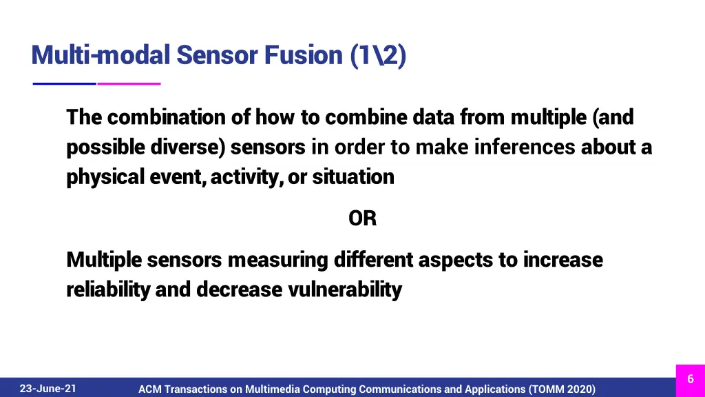 multi modal sensor fusion 1 2