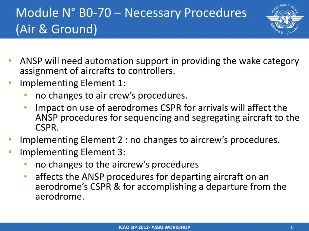 module n b0 70 necessary procedures air ground