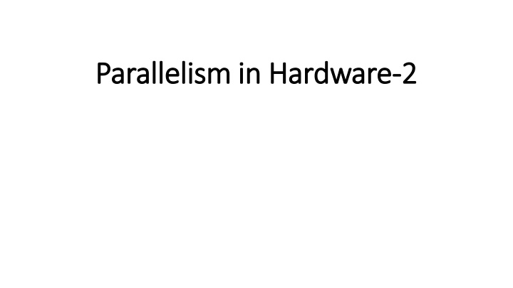 parallelism parallelism in hardware in hardware