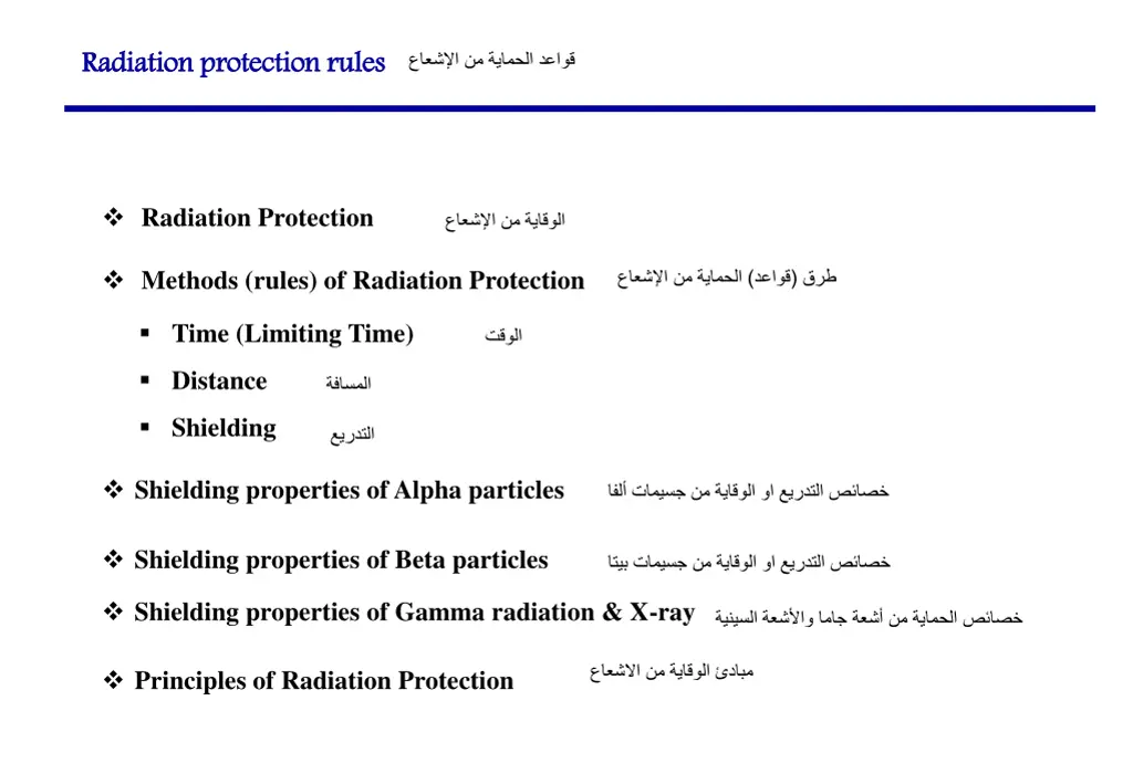 radiation protection rules