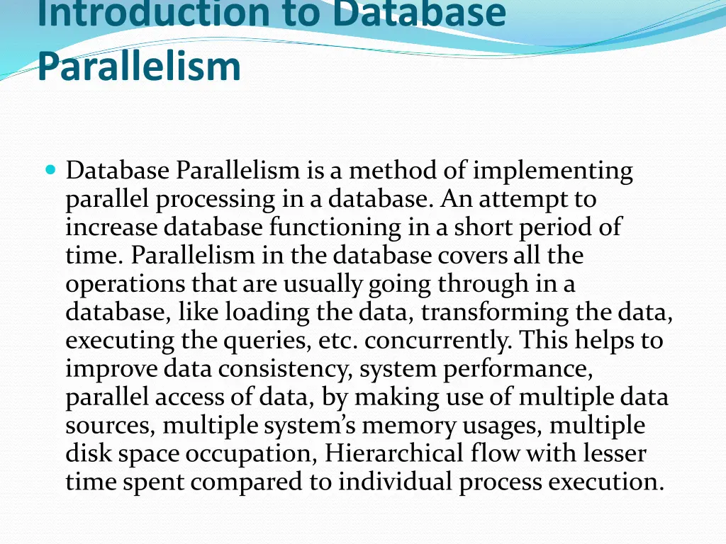 introduction to database parallelism