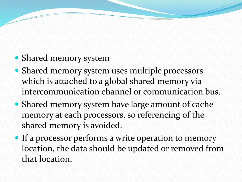 shared memory system shared memory system uses