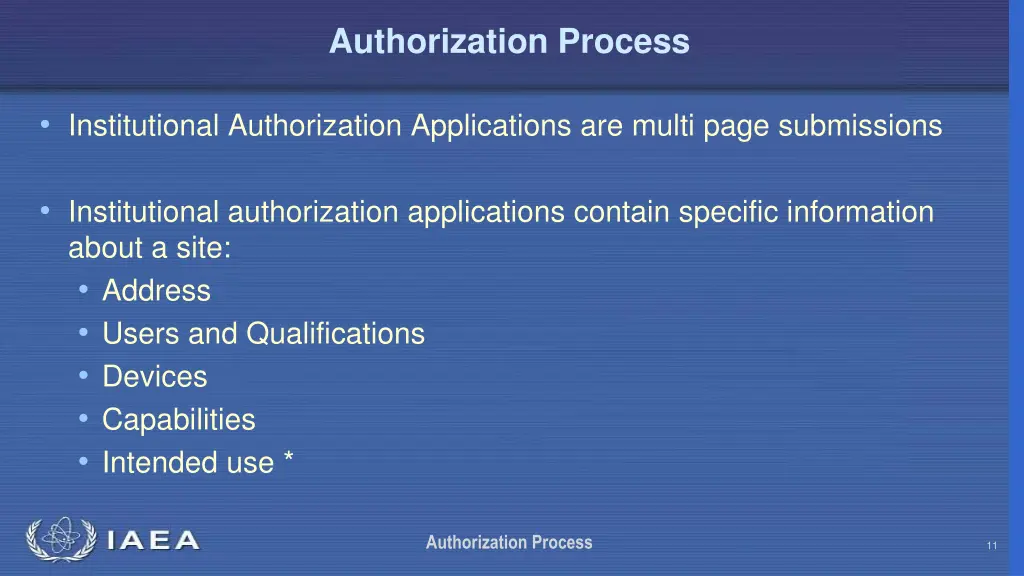 authorization process 10