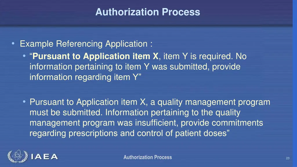 authorization process 22