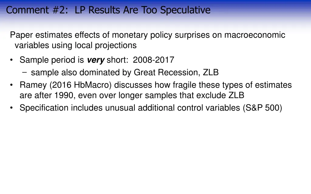 comment 2 lp results are too speculative