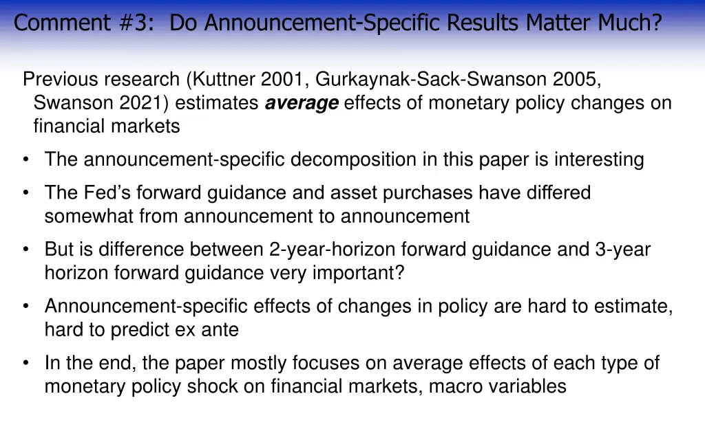 comment 3 do announcement specific results matter