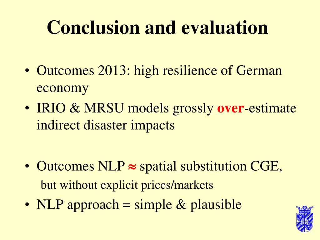 conclusion and evaluation
